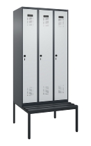 C+P Spind Evolo PLUS 0490507-12 mit Bank 1 Abt.400mm Drehriegel (HxBxT) 2120x400x815mm 7035/6011