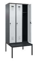 C+P Spind Evolo PLUS 0490507-12 mit Bank 1 Abt.400mm Drehriegel (HxBxT) 2120x400x815mm 7035/6011