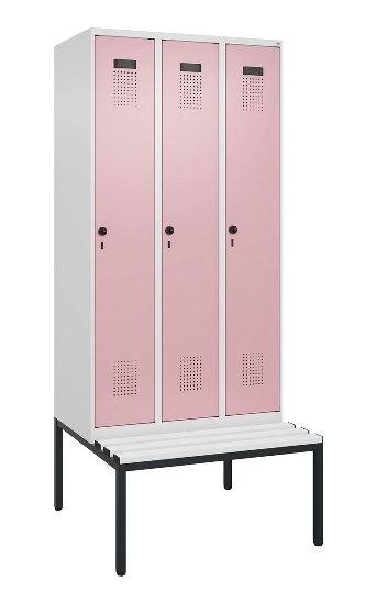 C+P Spind Evolo PLUS 0490507-12 mit Bank 1 Abt.400mm Drehriegel (HxBxT) 2120x400x815mm 7035/6011