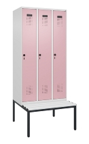 C+P Spind Evolo PLUS 0490507-12 mit Bank 1 Abt.400mm Drehriegel (HxBxT) 2120x400x815mm 7035/6011