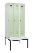 C+P Spind Evolo PLUS 0490507-12 mit Bank 1 Abt.400mm Drehriegel (HxBxT) 2120x400x815mm 7035/6011