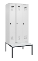 C+P Spind Evolo PLUS 0490507-12 mit Bank 1 Abt.400mm Drehriegel (HxBxT) 2120x400x815mm 7035/6011