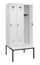 C+P Spind Evolo PLUS 0490507-12 mit Bank 1 Abt.400mm Drehriegel (HxBxT) 2120x400x815mm 7035/6011
