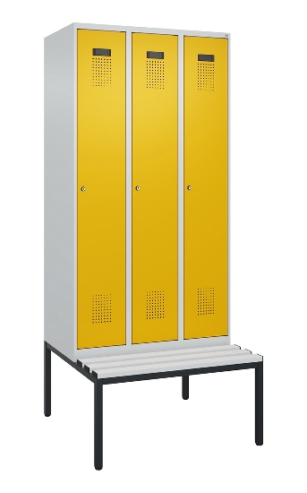 C+P Spind Evolo PLUS 0490507-12 mit Bank 1 Abt.400mm Drehriegel (HxBxT) 2120x400x815mm 7035/6011