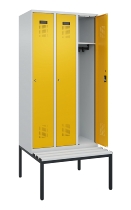 C+P Spind Evolo PLUS 0490507-12 mit Bank 1 Abt.400mm Drehriegel (HxBxT) 2120x400x815mm 7035/6011