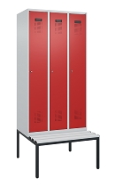 C+P Spind Evolo PLUS 0490507-12 mit Bank 1 Abt.400mm Drehriegel (HxBxT) 2120x400x815mm 7035/6011