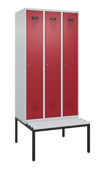 C+P Spind Evolo PLUS 0490507-12 mit Bank 1 Abt.400mm Drehriegel (HxBxT) 2120x400x815mm 7035/6011