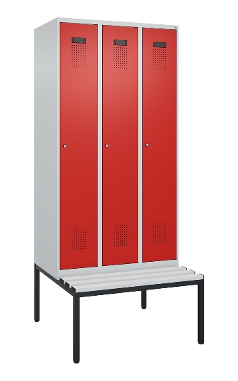 C+P Spind Evolo PLUS 0490507-12 mit Bank 1 Abt.400mm Drehriegel (HxBxT) 2120x400x815mm 7035/6011