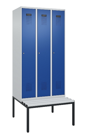 C+P Spind Evolo PLUS 0490507-12 mit Bank 1 Abt.400mm Drehriegel (HxBxT) 2120x400x815mm 7035/6011