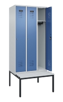 C+P Spind Evolo PLUS 0490507-12 mit Bank 1 Abt.400mm Drehriegel (HxBxT) 2120x400x815mm 7035/6011