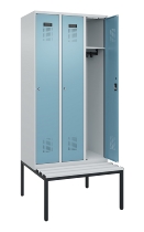 C+P Spind Evolo PLUS 0490507-12 mit Bank 1 Abt.400mm Drehriegel (HxBxT) 2120x400x815mm 7035/6011