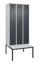 C+P Spind Evolo PLUS 0490507-12 mit Bank 1 Abt.400mm Drehriegel (HxBxT) 2120x400x815mm 7035/6011
