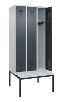 C+P Spind Evolo PLUS 0490507-12 mit Bank 1 Abt.400mm Drehriegel (HxBxT) 2120x400x815mm 7035/6011