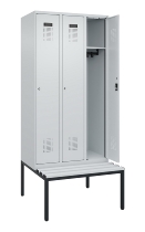 C+P Spind Evolo PLUS 0490507-12 mit Bank 1 Abt.400mm Drehriegel (HxBxT) 2120x400x815mm 7035/6011