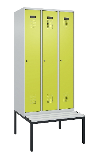 C+P Spind Evolo PLUS 0490507-12 mit Bank 1 Abt.400mm Drehriegel (HxBxT) 2120x400x815mm 7035/6011