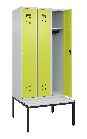 C+P Spind Evolo PLUS 0490507-12 mit Bank 1 Abt.400mm Drehriegel (HxBxT) 2120x400x815mm 7035/6011