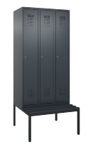 C+P Spind Evolo PLUS 0490507-12 mit Bank 1 Abt.400mm Drehriegel (HxBxT) 2120x400x815mm 7035/6011