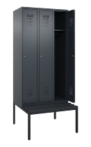 C+P Spind Evolo PLUS 0490507-12 mit Bank 1 Abt.400mm Drehriegel (HxBxT) 2120x400x815mm 7035/6011