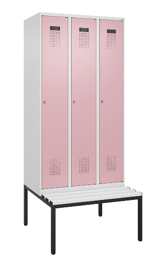 C+P Spind Evolo PLUS 0490507-12 mit Bank 1 Abt.400mm Drehriegel (HxBxT) 2120x400x815mm 7035/6011