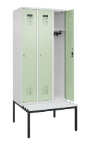 C+P Spind Evolo PLUS 0490507-12 mit Bank 1 Abt.400mm Drehriegel (HxBxT) 2120x400x815mm 7035/6011