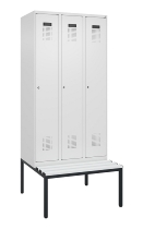 C+P Spind Evolo PLUS 0490507-12 mit Bank 1 Abt.400mm Drehriegel (HxBxT) 2120x400x815mm 7035/6011