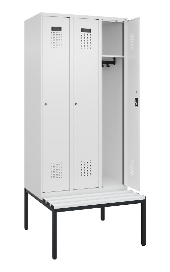C+P Spind Evolo PLUS 0490507-12 mit Bank 1 Abt.400mm Drehriegel (HxBxT) 2120x400x815mm 7035/6011