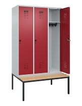 C+P Spind Evolo PLUS 0490507-32 mit Bank 3 Abt.400mm Drehriegel (HxBxT) 2120x1200x815mm 9016/3015