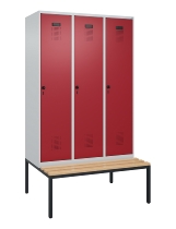 C+P Spind Evolo PLUS 0490507-32 mit Bank 3 Abt.400mm Drehriegel (HxBxT) 2120x1200x815mm 9016/3015