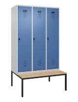 C+P Spind Evolo PLUS 0490507-32 mit Bank 3 Abt.400mm Drehriegel (HxBxT) 2120x1200x815mm 9016/3015