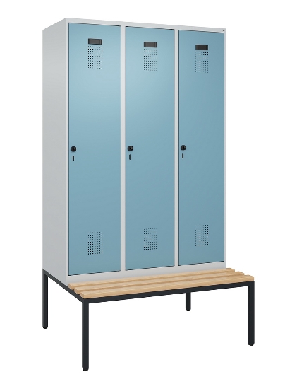 C+P Spind Evolo PLUS 0490507-32 mit Bank 3 Abt.400mm Drehriegel (HxBxT) 2120x1200x815mm 9016/3015