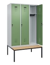 C+P Spind Evolo PLUS 0490507-32 mit Bank 3 Abt.400mm Drehriegel (HxBxT) 2120x1200x815mm 9016/3015
