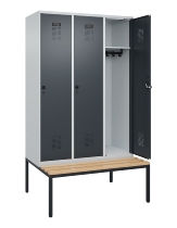 C+P Spind Evolo PLUS 0490507-32 mit Bank 3 Abt.400mm Drehriegel (HxBxT) 2120x1200x815mm 9016/3015