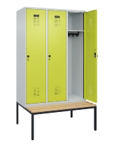 C+P Spind Evolo PLUS 0490507-32 mit Bank 3 Abt.400mm Drehriegel (HxBxT) 2120x1200x815mm 9016/3015
