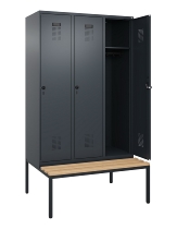 C+P Spind Evolo PLUS 0490507-32 mit Bank 3 Abt.400mm Drehriegel (HxBxT) 2120x1200x815mm 9016/3015