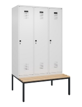 C+P Spind Evolo PLUS 0490507-32 mit Bank 3 Abt.400mm Drehriegel (HxBxT) 2120x1200x815mm 9016/3015