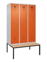 C+P Spind Evolo PLUS 0490507-32 mit Bank 3 Abt.400mm Drehriegel (HxBxT) 2120x1200x815mm 9016/3015