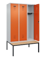 C+P Spind Evolo PLUS 0490507-32 mit Bank 3 Abt.400mm Drehriegel (HxBxT) 2120x1200x815mm 9016/3015