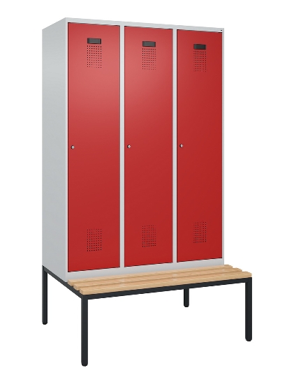 C+P Spind Evolo PLUS 0490507-32 mit Bank 3 Abt.400mm Drehriegel (HxBxT) 2120x1200x815mm 9016/3015