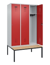 C+P Spind Evolo PLUS 0490507-32 mit Bank 3 Abt.400mm Drehriegel (HxBxT) 2120x1200x815mm 9016/3015