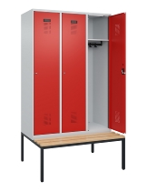 C+P Spind Evolo PLUS 0490507-32 mit Bank 3 Abt.400mm Drehriegel (HxBxT) 2120x1200x815mm 9016/3015