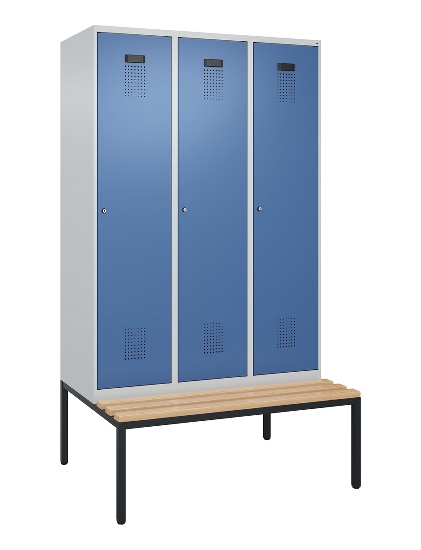 C+P Spind Evolo PLUS 0490507-32 mit Bank 3 Abt.400mm Drehriegel (HxBxT) 2120x1200x815mm 9016/3015