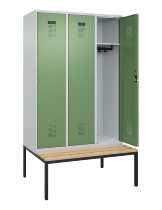 C+P Spind Evolo PLUS 0490507-32 mit Bank 3 Abt.400mm Drehriegel (HxBxT) 2120x1200x815mm 9016/3015