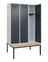 C+P Spind Evolo PLUS 0490507-32 mit Bank 3 Abt.400mm Drehriegel (HxBxT) 2120x1200x815mm 9016/3015