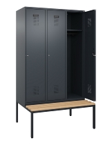 C+P Spind Evolo PLUS 0490507-32 mit Bank 3 Abt.400mm Drehriegel (HxBxT) 2120x1200x815mm 9016/3015