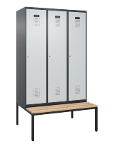 C+P Spind Evolo PLUS 0490507-32 mit Bank 3 Abt.400mm Drehriegel (HxBxT) 2120x1200x815mm 9016/3015