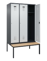 C+P Spind Evolo PLUS 0490507-32 mit Bank 3 Abt.400mm Drehriegel (HxBxT) 2120x1200x815mm 9016/3015
