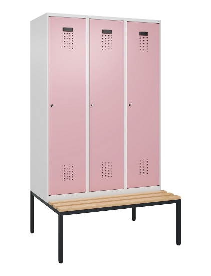 C+P Spind Evolo PLUS 0490507-32 mit Bank 3 Abt.400mm Drehriegel (HxBxT) 2120x1200x815mm 9016/3015