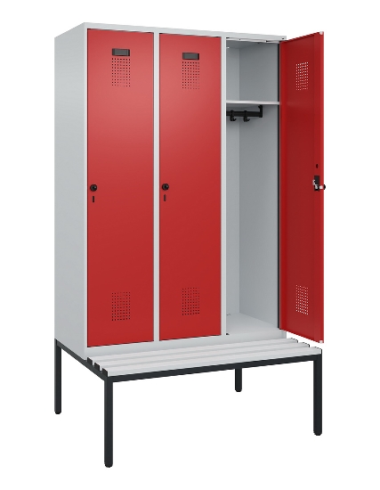 C+P Spind Evolo PLUS 0490507-12 mit Bank 1 Abt.400mm Drehriegel (HxBxT) 2120x400x815mm 7035/6011