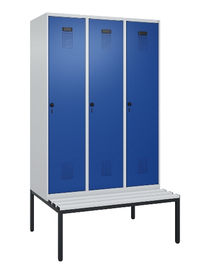 C+P Spind Evolo PLUS 0490507-12 mit Bank 1 Abt.400mm Drehriegel (HxBxT) 2120x400x815mm 7035/6011