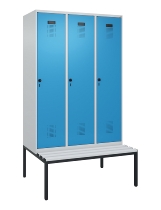 C+P Spind Evolo PLUS 0490507-12 mit Bank 1 Abt.400mm Drehriegel (HxBxT) 2120x400x815mm 7035/6011